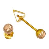 Altın Kesesi 14 Ayar Altın Kalemli Top Küpe - 4 mm - Sarı