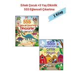 Altın Kitaplar 555 Eğlenceli Çıkartma 2 Kitap Set - 1. Dinozorlar 2. Çiftlik Hayatı, +3 Yaş Erkek Çocuk Etkinlik