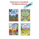 Altın Kitaplar 555 Eğlenceli Çıkartma Dizisi 4 Kitap Set, +3 Yaş Erkek Çocuk Etkinlik Kitap Seti