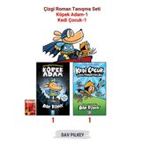 Altın Kitaplar Çizgi Roman Tanışma Seti, Köpek Adam-1 ve Kedi Çocuk-1, Dav PILKEY 2 Kitap Set, Defter Hediyeli