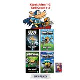 Altın Kitaplar Köpek Adam 1-2, Kedi Çocuk 1-2, Çizgi Roman 4 Kitap Set, Serilerinin İlk 2 Kitapları, Defter Hediye!