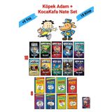 Altın Kitaplar Köpek Adam 10 Kitap + KocaKafa Nate 8 Kitap, Çocuklar için Çizgi Roman Seti-18 Kitap,Defter Hediyeli