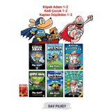 Altın Kitaplar Köpek Adam 1,2 - Kedi Çocuk 1,2 - Kaptan Düşükdon 1,2 - Çocuk Çizgi Roman Başlangıç Seti, Dav PILKEY