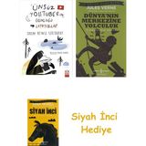 Altın Kitaplar Ünsüz Youtuberın Günlüğü - Layksızlar + Dünyanın Merkezine Yolculuk + Siyah Inci Hediye - Hayır