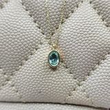 Altın Kolye - 1.05 Ct Green Topaz Taşlı 14 Ayar Altın Modern Kolye- Green Topaz Tasarım Hediye Kolye