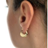 Altın Küpe 14K 585 Parlak Çanta Tasarım 1.8 cm Küpe Bombeli