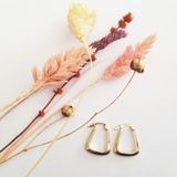 Altın Küpe 14K 585 Parlak Çanta Tasarım 1,8 cm Zarif Küpe
