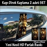 Altın Kuru Kafaoto Kapı Sticker 2Li Sağ Sol Kapı Direk İçin Folyo Kaplama - Tuning Modifiye Görünüm