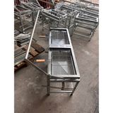 Altın Makina Çift Bölmeli Krom Çevirmeli Katlanabilir Kollu Kömürlü Mangal 30X100 cm 4 Kademeli
