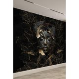 Altın Maskeler Siyah Yüz Tek Parça Tekstil Duvar Kağıdı, 200 x 300