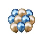 Altın-mavi Krom Balon 30 Adet