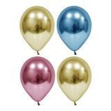 Altın-mavi-pembe Krom Balon 30 Adet