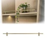Altın metal raf koruma çıtaları – 35,5 – 107 cm (14 – 42 inç) düşmeye karşı koruma, dolaplar, şarap rafları, ayakkabı rafları ve kitap rafları için – 6'lı paket, 41 cm (16 inç) dekoratif sunum