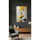 Altın Mevsimin Esintisi 4mm Temperli Cam Tablo, Premium Uv Baskılı Kırılmaz Duvar Tablosu - 90 x 140 - Çok Renkli