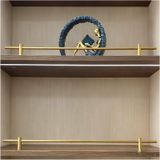 Altın, modern raf rayları rafı, 4'lü paket (91 cm) – Şarap dolapları, ayakkabı rafları, banyo muhafazası için dekoratif çubuk koruması, eşyaların düşmesini önler – Vi