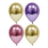 Altın-mor-pembe Krom Balon 10 Adet