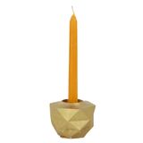 Altın Mumluk Şamdan Tealight Ve Ince Mum Uyumlu Prizma Model 8682874834794