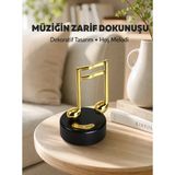Altın Nota Figürlü Dönen Müzik Kutusu Dekoratif Music Box Yeni Nesil Vitrin