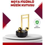 Altın Nota Temalı Müzik Kutusu Müzikli Hediyelik ( Lisinya )