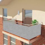 Altın Pamuk Balkon Demiri Perdesi Korkuluk Perdesi Düz Gri Her Ölçüde Boy x En Metal Halkalı - 100 x 470 cm