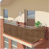 Altın Pamuk Balkon Demiri Perdesi Korkuluk Perdesi Düz Kahve Her Ölçüde Boy x En Metal Halkalı - 100 x 330 cm