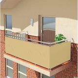 Altın Pamuk Balkon Demiri Perdesi Korkuluk Perdesi Düz Krem Her Ölçüde Boy x En Metal Halkalı - 100 x 190 cm