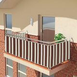 Altın Pamuk Balkon Demiri Perdesi Korkuluk Perdesi Kahve Beyaz Her Ölçüde Boy x En Metal Halkalı - 60 x 450 cm - Kahve-Beyaz