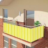 Altın Pamuk Balkon Demiri Perdesi Korkuluk Perdesi Sarı Beyaz Her Ölçüde Boy x En Metal Halkalı - 100 x 150 cm