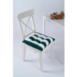 Altın Pamuk Beta Pofidik Yeşil Beyaz Bağcıklı 40x40 cm Sandalye Minderi