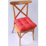Altın Pamuk Lina Pofidik Puantiyeli Kırmızı 40x40 cm Sandalye Minderi