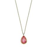 Altın Pink Topaz 1.2 cm Taşlı Kolye