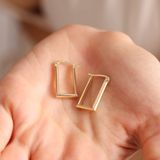 Altın Rectangle 2.0 cm Halka Küpe