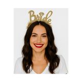 Altın Renk Bekarlığa Veda İtalik Yazı Alyanslı Bride Taç RLKF-52405