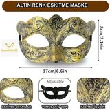 Altın Renk Eskitme Maskeli Balo Maskesi – Venedik Tarzı Parti Maskesi P243866s4594