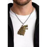 Altın Renk Kurt Başlı Metal Kolye Witcher Unisex Zincir Aksesuar