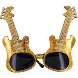 Altın Renk Rockn Roll Gitar Şekilli Parti Gözlüğü 15X15 Cm