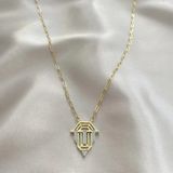 Altın Renk Serenay Leyla Kolye Gold Bijuteri Kolye