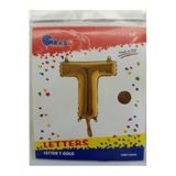 Altın Renkli 36 cm Boyutlu T Harfi Folyo Balon