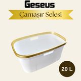 Altın Renkli Çamaşır Sepeti ve Temizlik Kovası Seti, Şık ve Fonksiyonel. - Seçenek 1 - Ahşap - Bej - Siyah