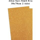 Altin Sari Gold Simli Eva 50X70 Cm 2 Adet Simli Eva Sungeri Okul Kres Anasinifi Elisi Etkinlikleri