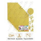 Altın Sarı Simli Karton A3 30x40 cm 10 lu 1 Paket Simli Fon Kartonu Parıltılı Kağıt Anasınıfı Kreş Etkinlik Proje