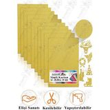 Altın Sarı Simli Karton A4 20X30 cm 10 Lu 1 Paket Simli Fon Kartonu Parıltılı Kağıt Anasınıfı Kreş Etkinlik Proje - Altın - Sarı - Standart
