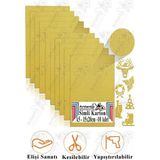 Altın Sarı Simli Karton A5 15X20 cm 10 Lu 1 Paket Simli Fon Kartonu Parıltılı Kağıt Anasınıfı Kreş Etkinlik Proje - Altın Sarısı - Standart