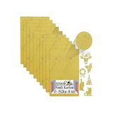 Altın Sarı Simli Karton A5 15x20 cm 10 lu 1 Paket Simli Fon Kartonu Parıltılı Kağıt Anasınıfı Kreş Etkinlik Proje