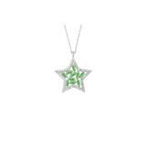 Altın Sepeti Gümüş Yeşil Baget Taşlı Yıldız Kolye