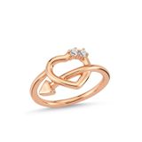 Altın Sepeti Rose Gümüş Kalbimde Ok Yüzük (Rose Gold / 13)