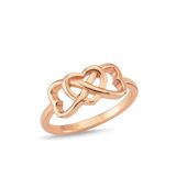 Altın Sepeti Rose Gümüş Kalp Düğümü Yüzük (Rose Gold / 15)