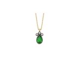Altın Sepeti Zümrüt Yeşili Renkli Taşlı Kolye