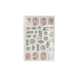 Altın Şeritli Mermer Desenli Geometrik Kendinden Yapışkanlı Nail Art Süsü-Tırnak Sticker