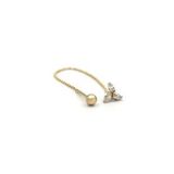 Altın Üç Yaprak Taşlı Tragus Küpe
